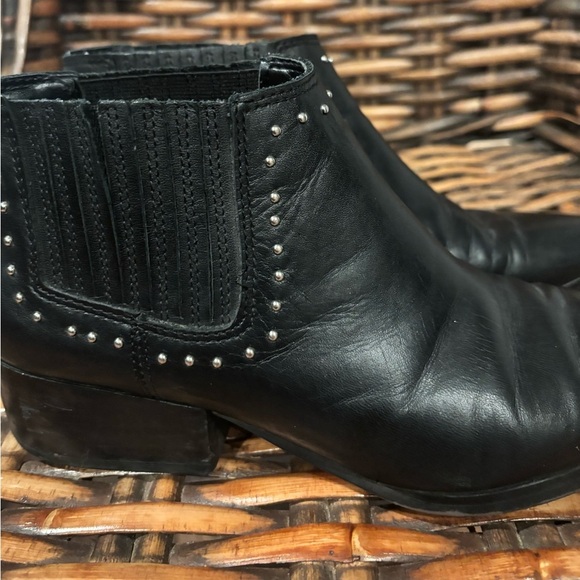Marc Fisher Black Ankle Boots with Stud Accents - Picture 2 of 10